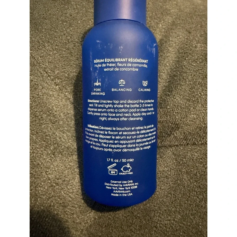 AAVRANI Balance Restoring Serum Tea Tree Oil Chamomile Cucumber 1.7oz 50ml